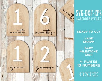 Arched Boho Baby Milestone Sign SVG Bundle (Digital Download)