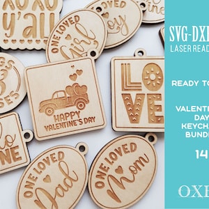 Valentine&#39;s day Keychain SVG bundle by Oxee, Keychain SVG, love quotes SVG, Inspirational gift, Glowforge svg, Laser cut file