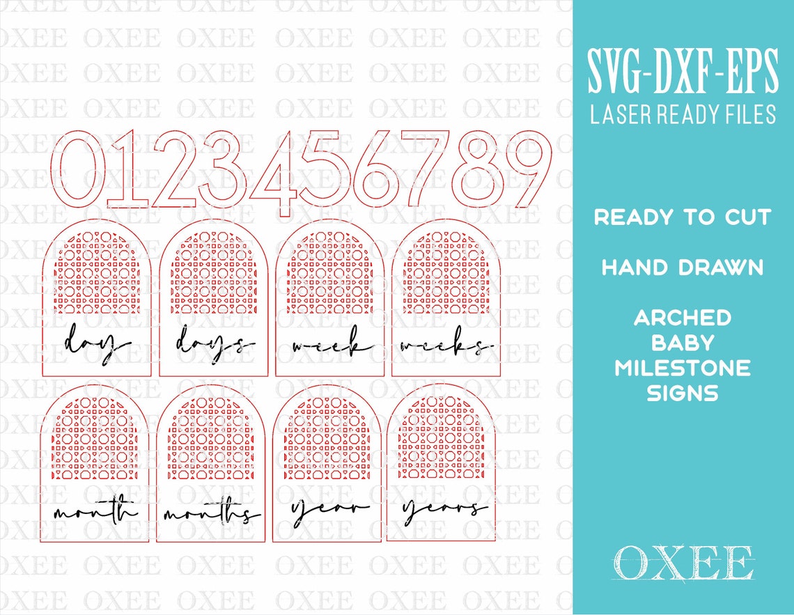 Rattan Arched Baby Milestone Bundle by Oxee, Arched Boho Newborn Sign ...