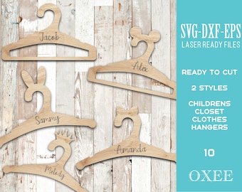 Kids Clothes Hangers SVG Bundle, Laser Cut File