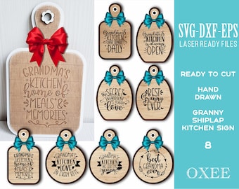 Grandma Kitchen Sign SVG Bundle, Shiplap Laser Cut Files
