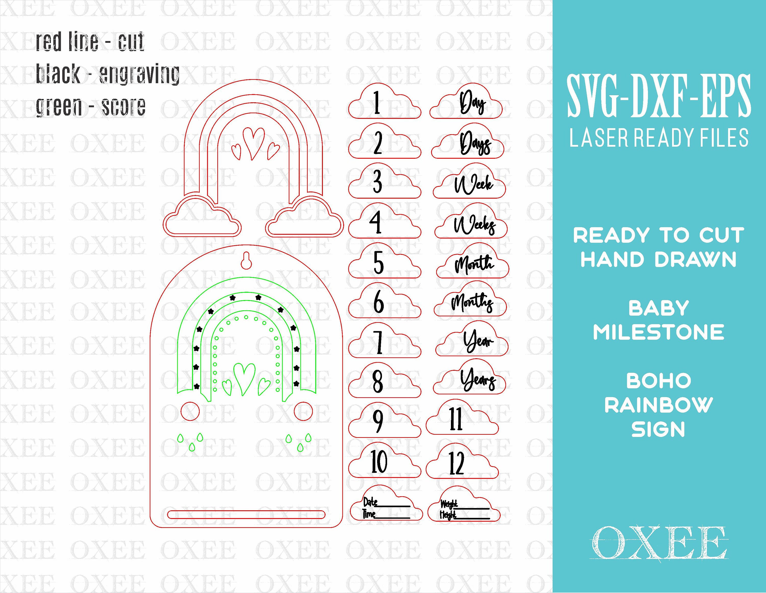 Boho Baby Milestone Sign, Laser Cut File (SVG DXF EPS) - Etsy Australia