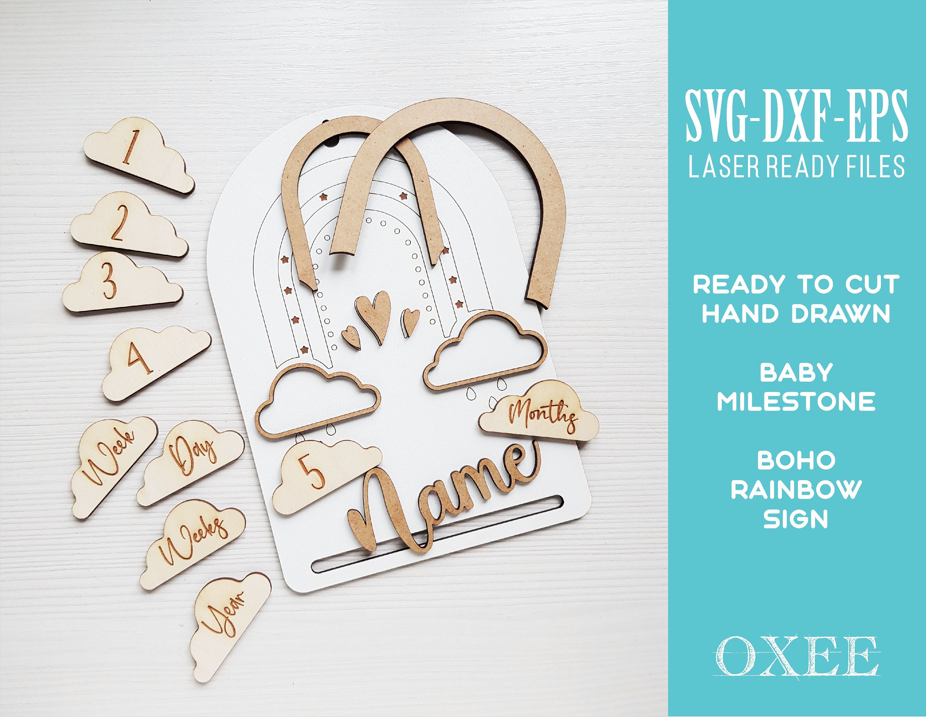 Boho Baby Milestone Sign, Laser Cut File (SVG DXF EPS) - Etsy Australia