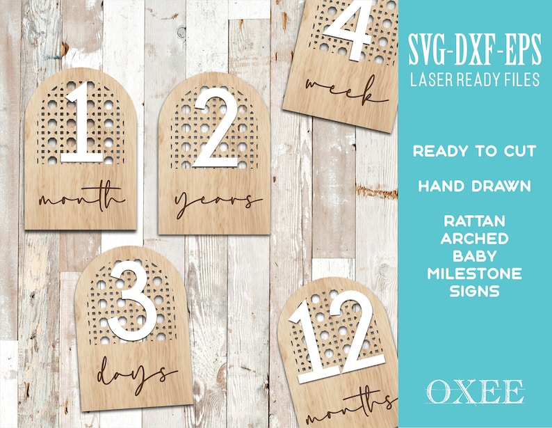 Rattan Arched Baby Milestone Bundle by Oxee Arched Boho - Etsy