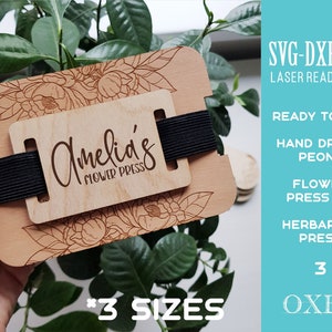 Pacote SVG de kit de prensa de flores da Oxee, arquivo de corte de planta, prensa botânica SVG, Glowforge svg, arquivo de corte a laser