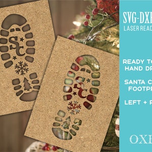 Santa Footprint Stencil, Laser Cut Christmas Floor Runner (SVG, DXF, EPS)