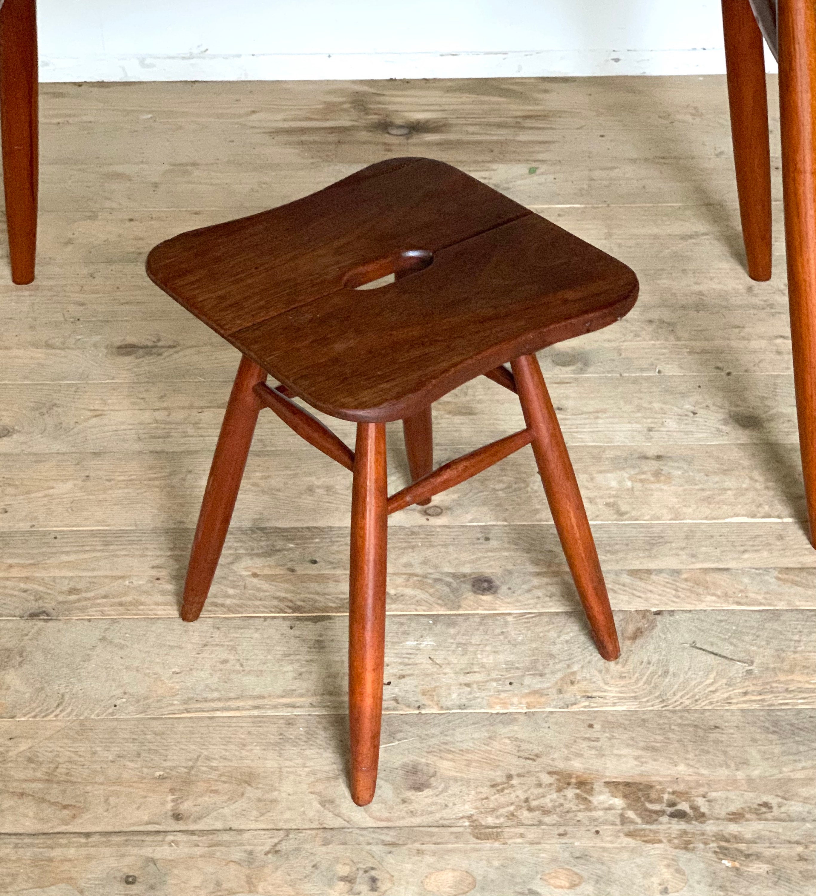 Tabouret Teck Massif Vintage Ercol