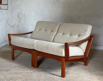 Scandinavian 2-seater teak sofa bench