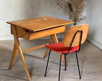 Bureau pupitre vintage pied compas portique