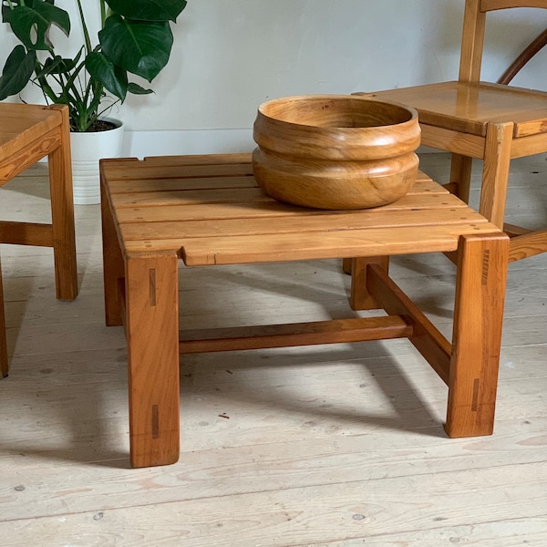 Table basse orme massif années 80