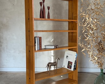 Vintage freestanding solid oak bookcase