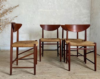 Vintage Scandinavian teak chairs by Peter Hvidt