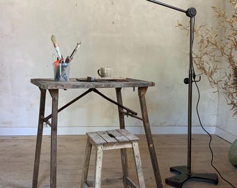 Vintage industrial workshop floor lamp