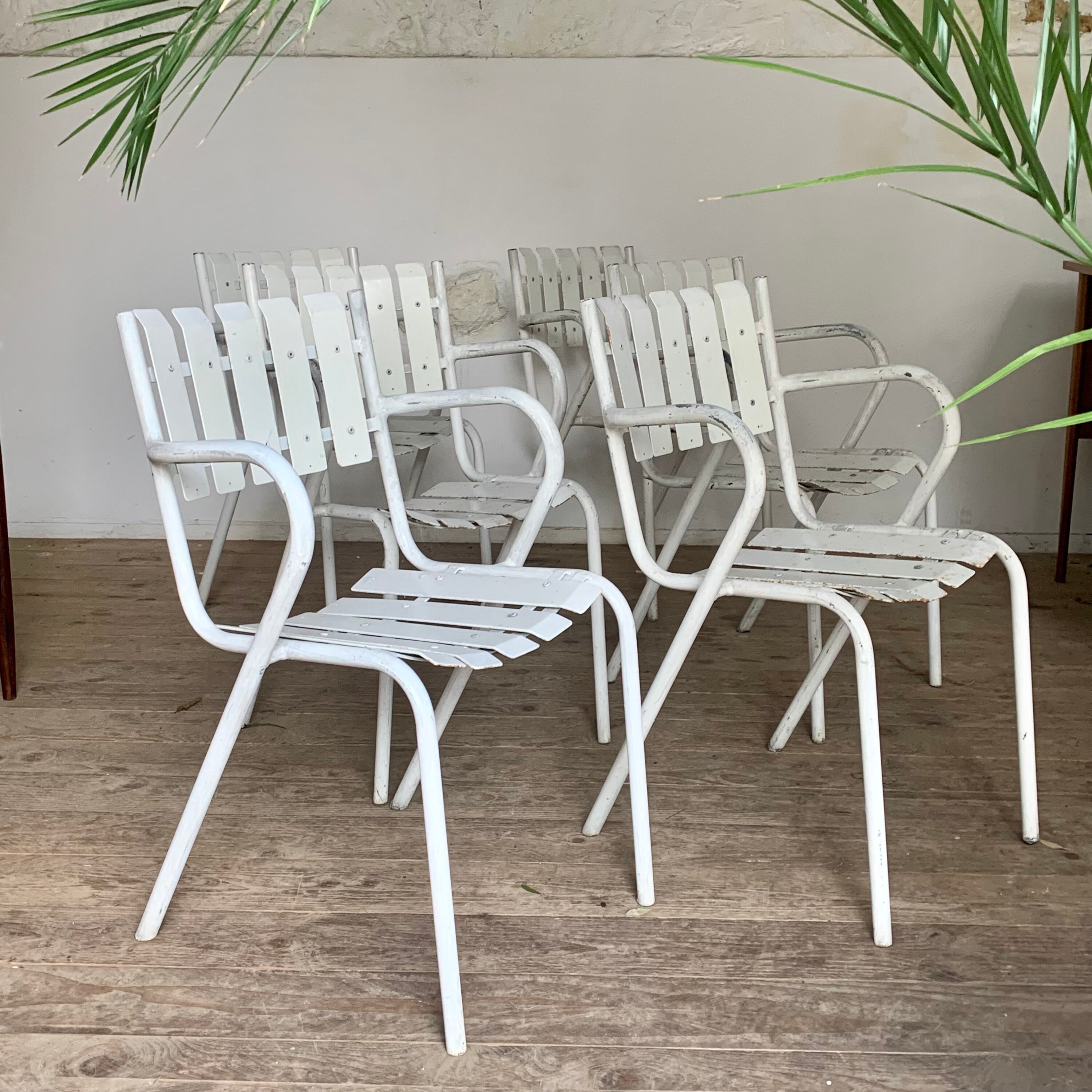 Chaises Vintage de Bistrot Terrasse en Acier - Lot 6