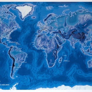 Planisphère vintage Air France - Affiche Mappemonde vintage  - Air France world planisphere