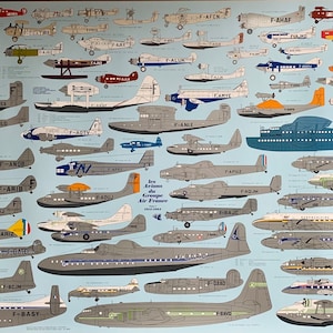 Original Vintage Air France Flugzeugplakat Philippe Mitschké Band I