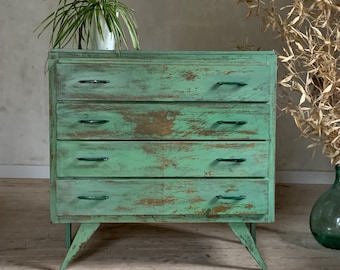 Vintage patinated Parisian chest of drawers