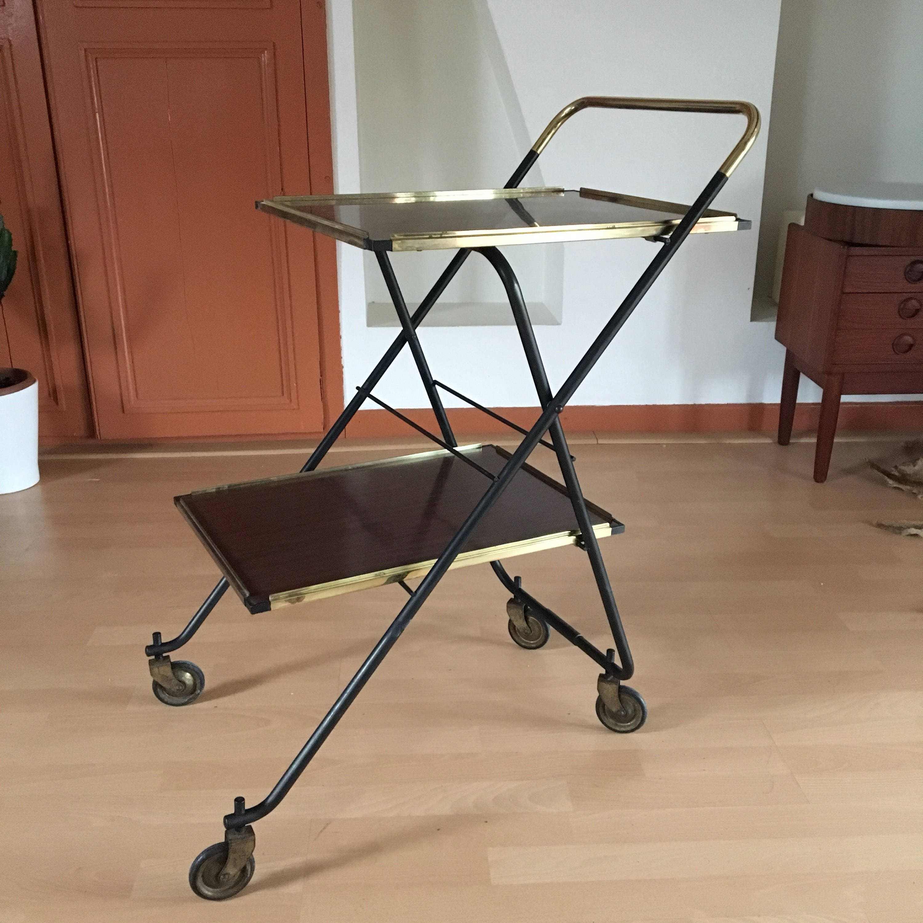 Table d'appoint Vintage - Desserte Table Roulante Table Pliante Side Or Trolley Table