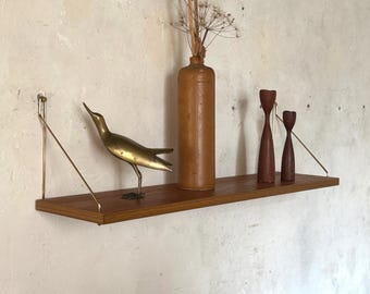 Vintage teak wall shelf