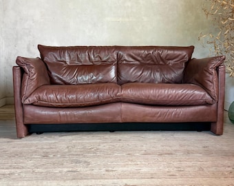 Vintage leather sofa by Ligne Roset