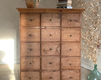 Vintage haberdashery chest of drawers, vintage workshop furniture