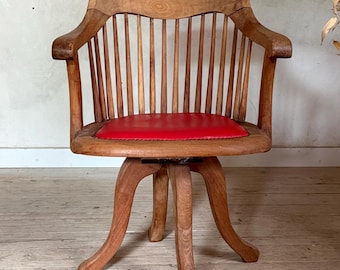 Fauteuil de bureau pivotant Art Deco vintage