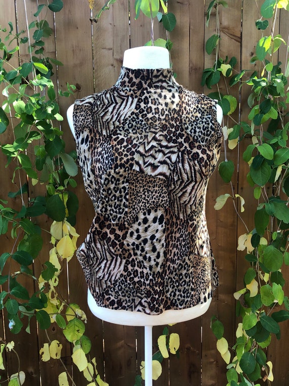 Cheetah mock neck hotsell