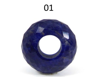 Natürliche blaue Sodalit Rondelle facettiert 14 x 8 x 5,5 mm Edelstein Halbedelstein europäischen Charms lose Stein Perlen für die Herstellung Armband