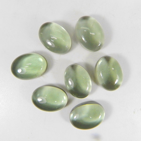Green amethyst hydrothermal quartz 6 x 4 mm to 25 x 18 mm oval cabochon semi precious stone calibrated smooth loose gemstone