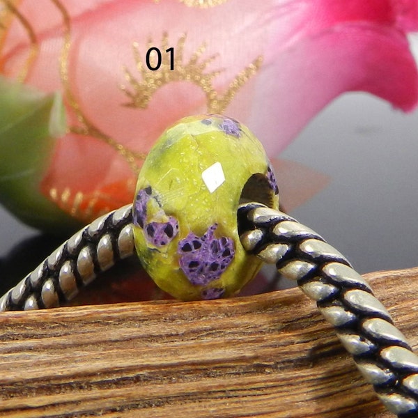 Natural stichtite jasper rondelle faceted 14 x 8 x 5.5 mm gemstone semi precious stone european charm loose stone beads for making bracelet