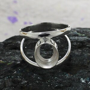 925 sterling silver ring collet 6 x 4 mm to 14 x 10 mm oval bezel cup for ring making metal casting for double band designer blank setting