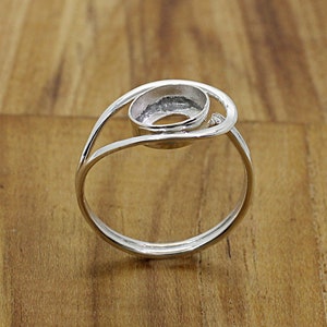 925 sterling silver adjustable ring collet 8 mm round stone blank bases bezel set ring making designer metal casting for ring setting