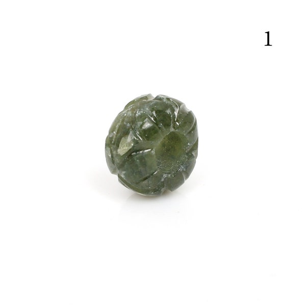 14x8mm Vert Escora Gemstone Sculpture Semi Pierre Précieuse 5.5 mm Grand trou Perles de guérison pour la fabrication de bracelet