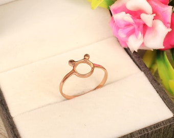 925 Sterling Silber Ring, Mickey Maus Inspirierter Ring, Maus Ring, Silber Mickey Ring, zierliche Mickey Ring, zierliche Mickey Ring, Everyday Wear Ring