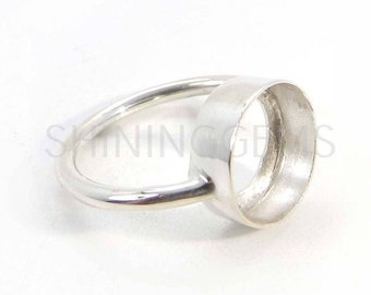 925er Sterlingsilber Ringhülse 4mm bis 20mmRosenschliff Edelstein Blende Schale für Ringherstellung Metallguss für Ringfassung