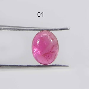 October birthstone natural pink tourmaline 9 x 7 mm oval cabochon semi precious stone calibrated smooth AAA quality loose gemstone