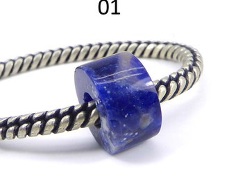 Natürliche blaue Sodalit Heishi flach glatt 14 x 8 x 5,5 mm Edelstein Halbedelstein europäischen Charme lose Stein Perlen für die Herstellung Armband