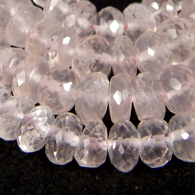 Golden pyrite rose quartz roundel faceted 6.5 mm semi precious stone calibrated faceted loose gemstone strand beads for making jewelry