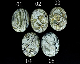 Natural Crazy Lace Agate AA Quality 40 X 30 Mm Oval Cabochon Semi