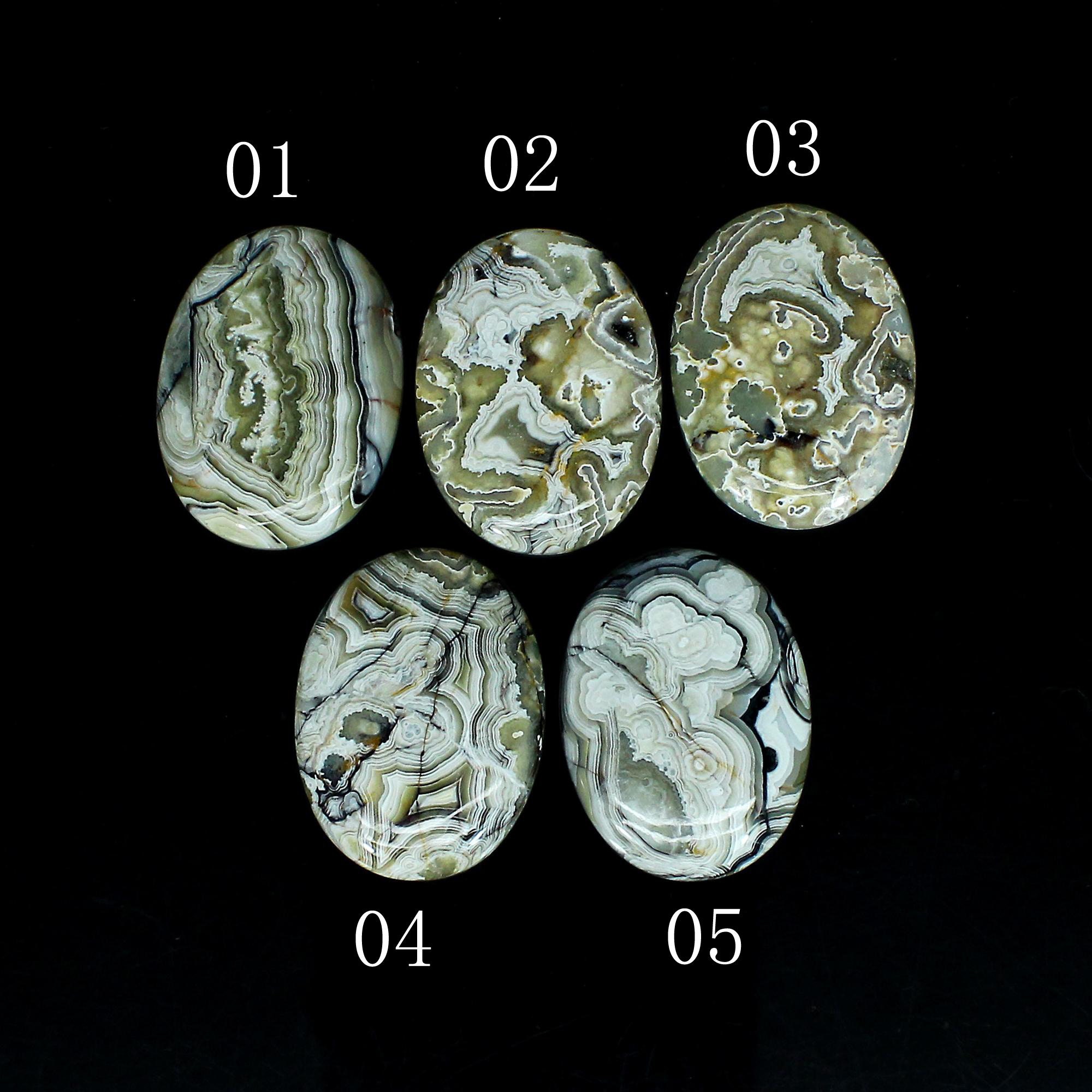 Natural Crazy Lace Agate AA Quality 40 X 30 Mm Oval Cabochon Semi