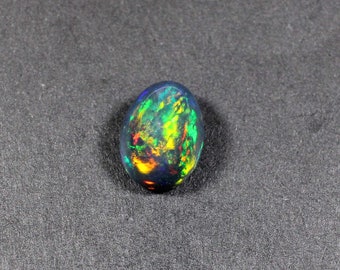 Natural Black Opal Gemstone: Multi-Fire October Birthstone