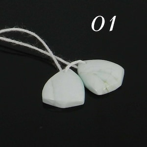 Natural larimar shield fancy cabochon semi precious stone cab calibrated smooth matching pair loose gemstone for earring