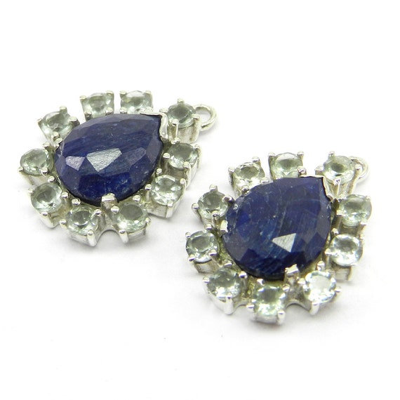 Sterling Silver Dyed Blue Corundum September Bead Charm Sterling Silver Dyed Blue Corundum September Bead Charm