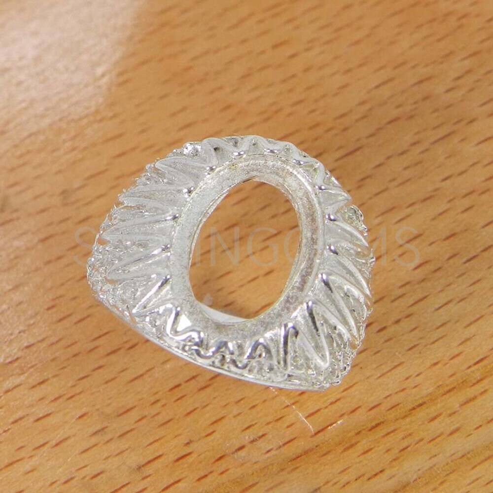 925 Sterling Solid Silver Ring Collet 14 X 10 Mm Oval Cab Etsy Canada