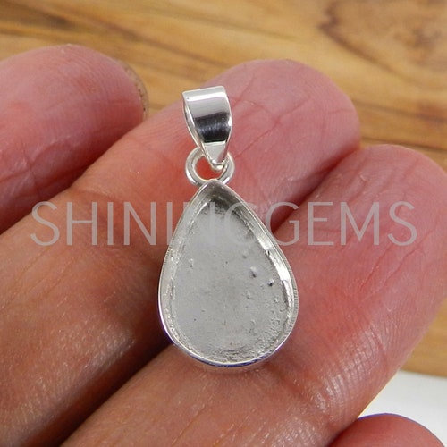 925 Sterling Silver Pendant Collet 6 X 4 Mm to 32 X 23 Mm Oval Etsy