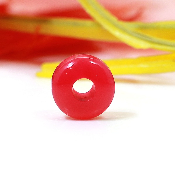 Fuchsia Chalcedony Rondelle 8 x 5 x 2.5 MM Smooth Semi Precious Wholesale Large Hole Beads For Making Bracelet