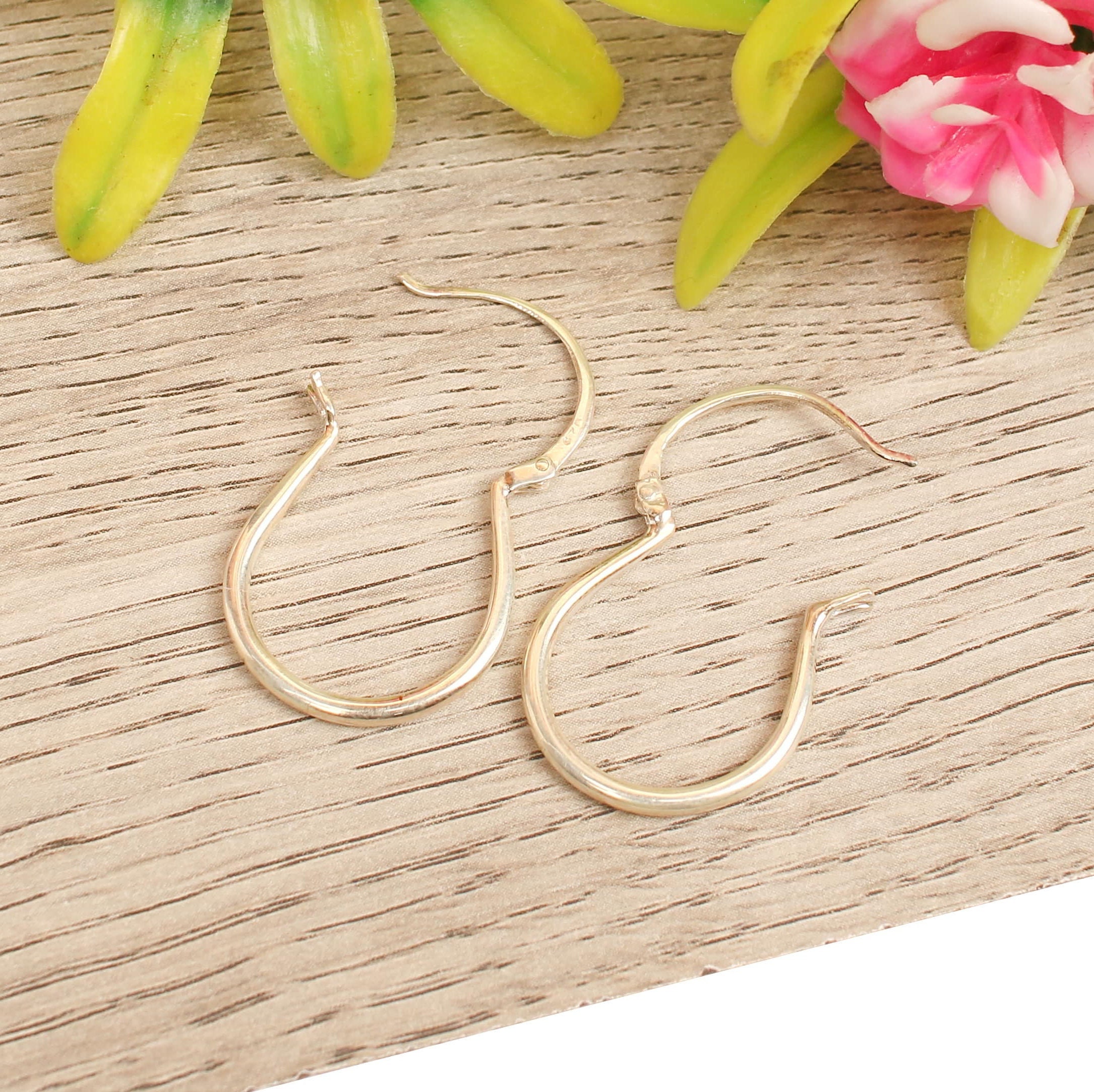 925 Sterling Silver Hoop Earring Thick Hoops Earring Clip on Etsy