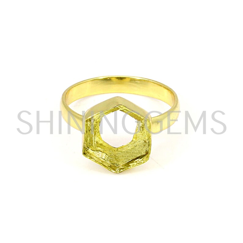 925 Sterling Silver Solid Ring Collet 6 X 6 Mm to 10x 10 Mm Hexagon ...