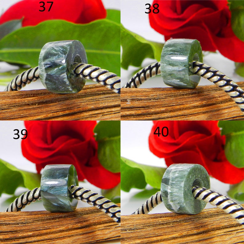 Natural green seraphinite heishi flat smooth 14 x 8 mm with | Etsy