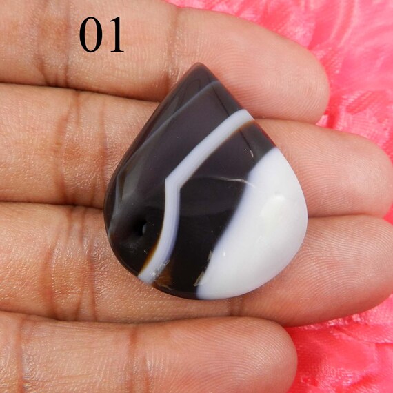 Black Sard Onyx Cabochon: Loose Gemstone for Jewelry Making